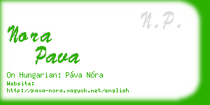 nora pava business card
