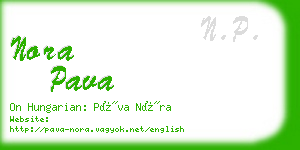 nora pava business card
